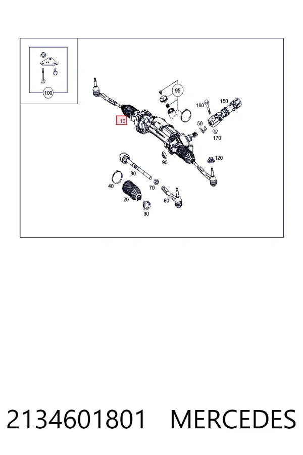 Купити A2134601801 Mercedes Рульова рейка