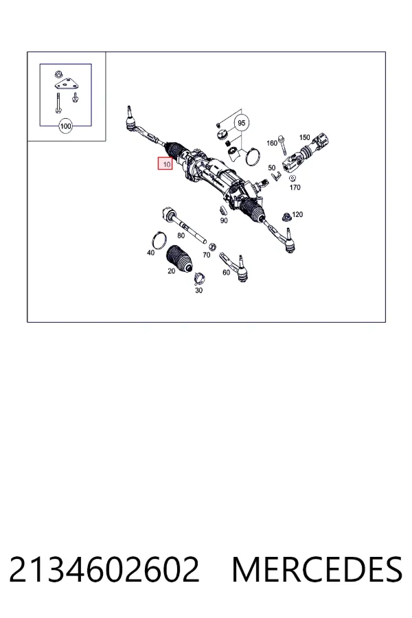 Купити A2134602602 Mercedes Рульова рейка