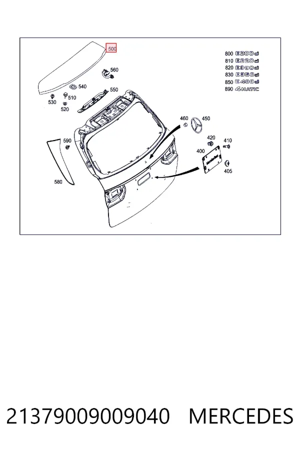 Купити A2137900900 Mercedes Спойлер на багажник
