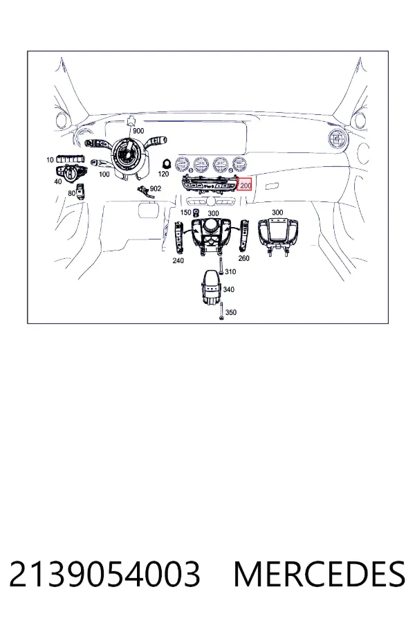 Купити A2139054003 Mercedes Блок кнопок центральної консолі