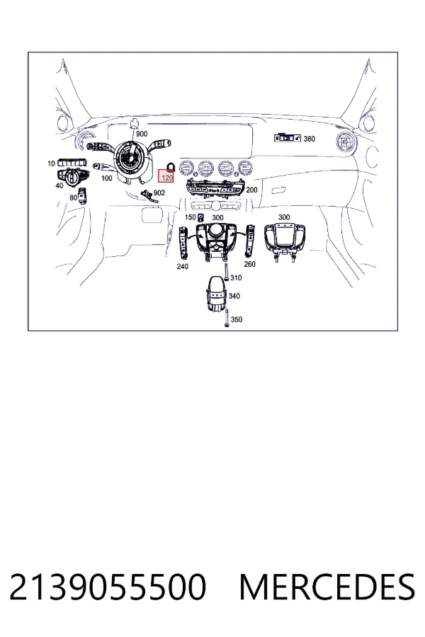 Кнопка запуску двигуна A2139055500 Mercedes