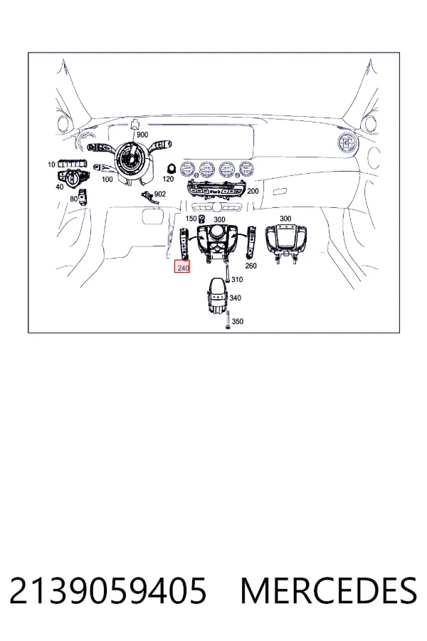 A2139059405 Mercedes Блок кнопок центральної консолі