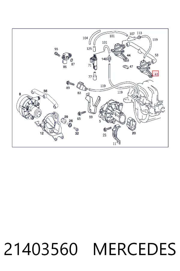 Купити A0021403560 Mercedes Клапан подачі вторинного повітря
