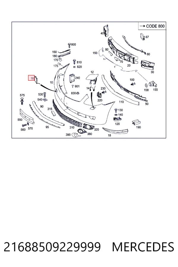 Купити A2168850922 Mercedes Заглушки буксирувального гака