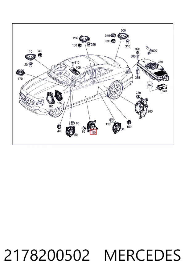  Mercedes A2178200502 ціна, від 177.38 USD