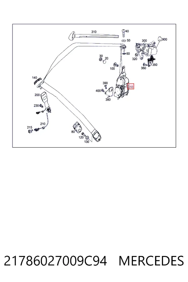 Пасок безпеки передній лівий Mercedes A2178602700 ціна, від 180.53 USD