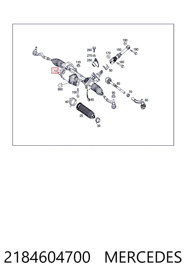 Кермова рейка Mercedes A2184604700