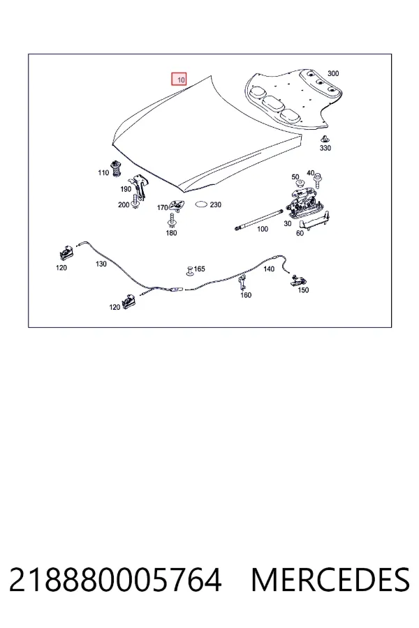 Капот Mercedes A2188800057 ціна, від 692.88 USD