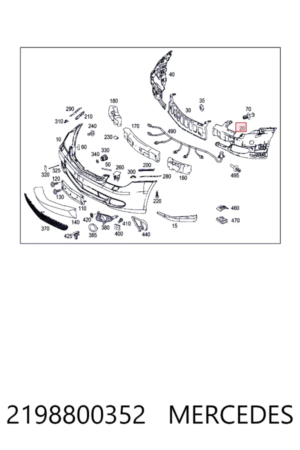  Mercedes A2198800352 ціна, від 147.18 USD
