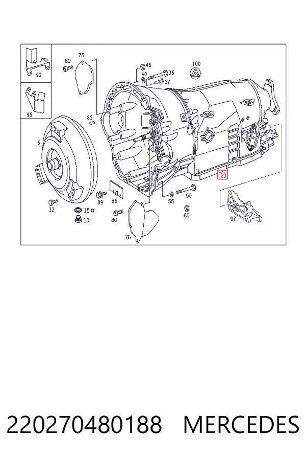 Коробка передач автомат Mercedes A2202704801 ціна, від 451.46 USD