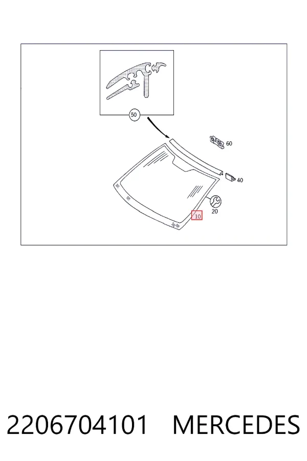 Автоскло Mercedes A2206704101 ціна, від 148.72 USD