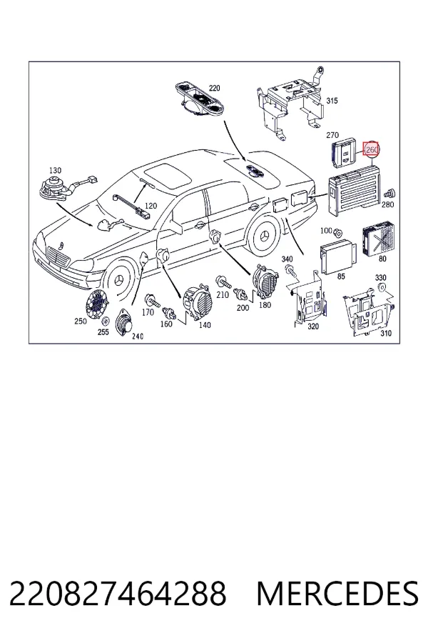  Mercedes A2208274642 ціна, від 44.34 USD