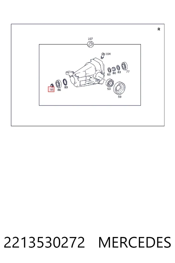 A2213530272 Mercedes Гайка маточини задньої