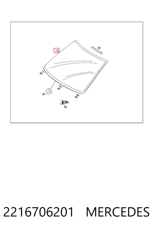 A2216706201 Mercedes Автомобільне скло