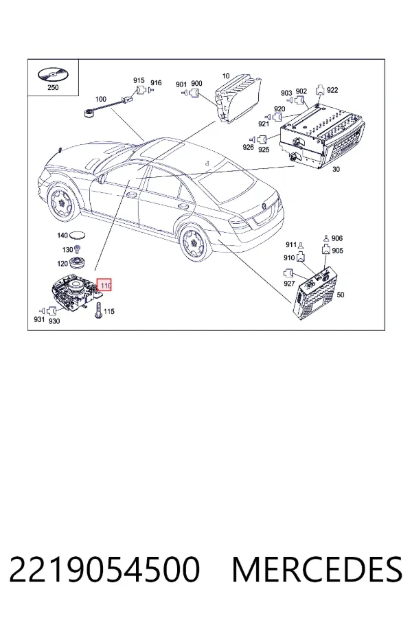 Блок кнопок центральної консолі Mercedes A2219054500 ціна, від 124.15 USD