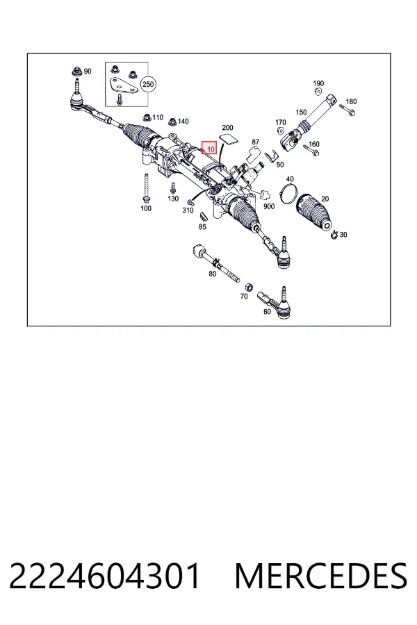 Купити A2224604301 Mercedes Рульова рейка