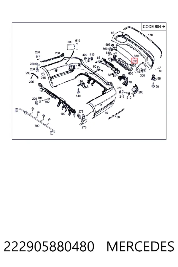  Mercedes A2229058804 ціна, від 29.14 USD
