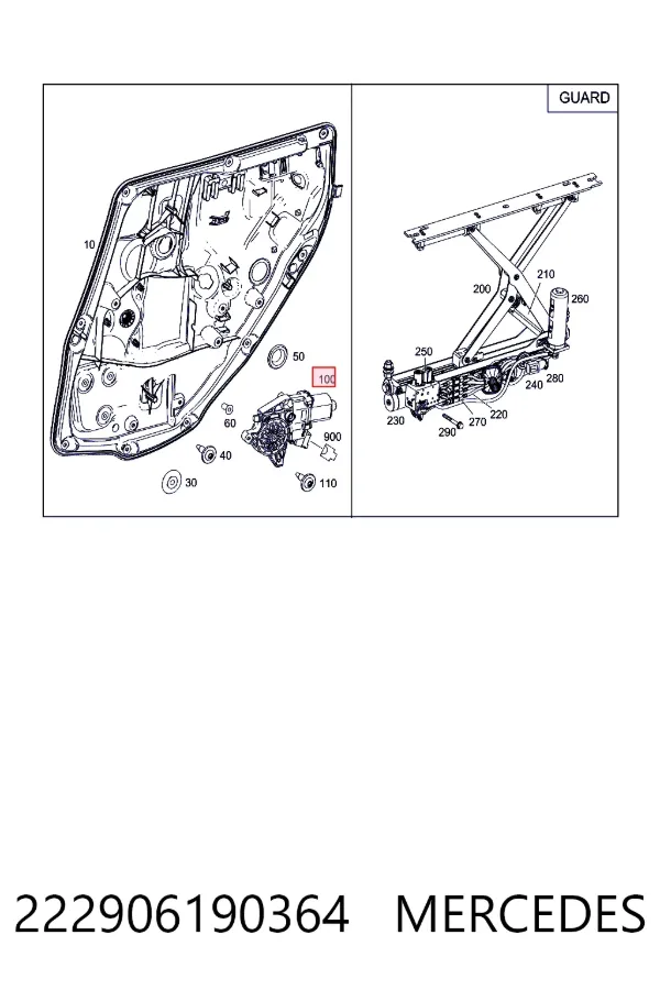 A2229061903 Mercedes Привід ліфта задній