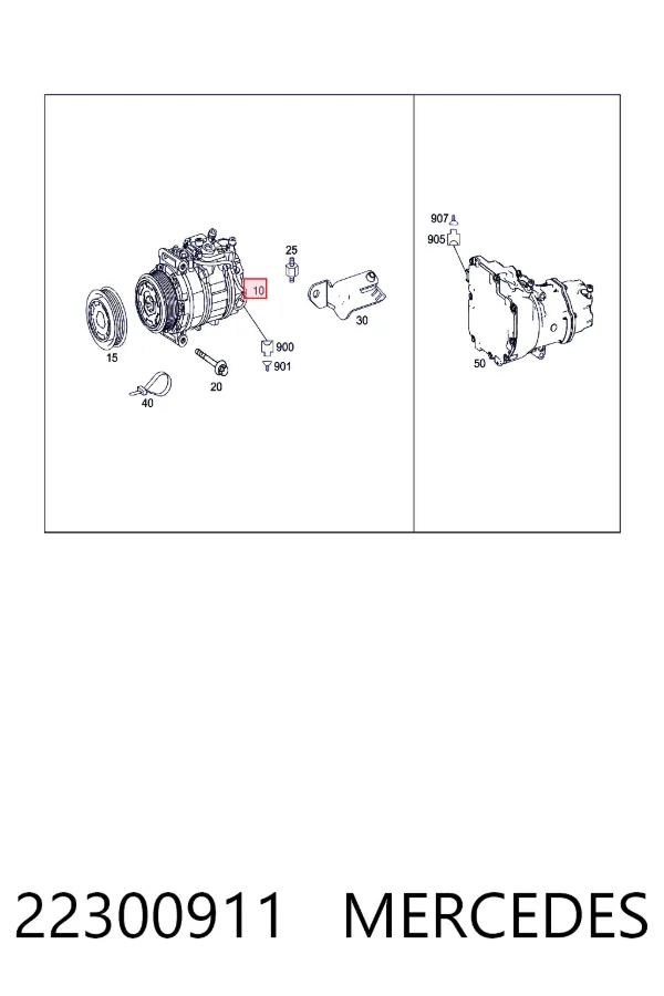 Компресор системи кондиціювання Mercedes A0022300911 ціна, від 90.29 USD