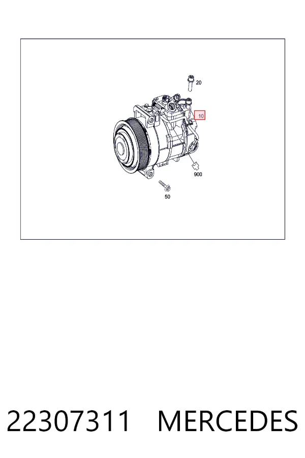 Компресор системи кондиціювання Mercedes A0022307311 ціна, від 281.44 USD