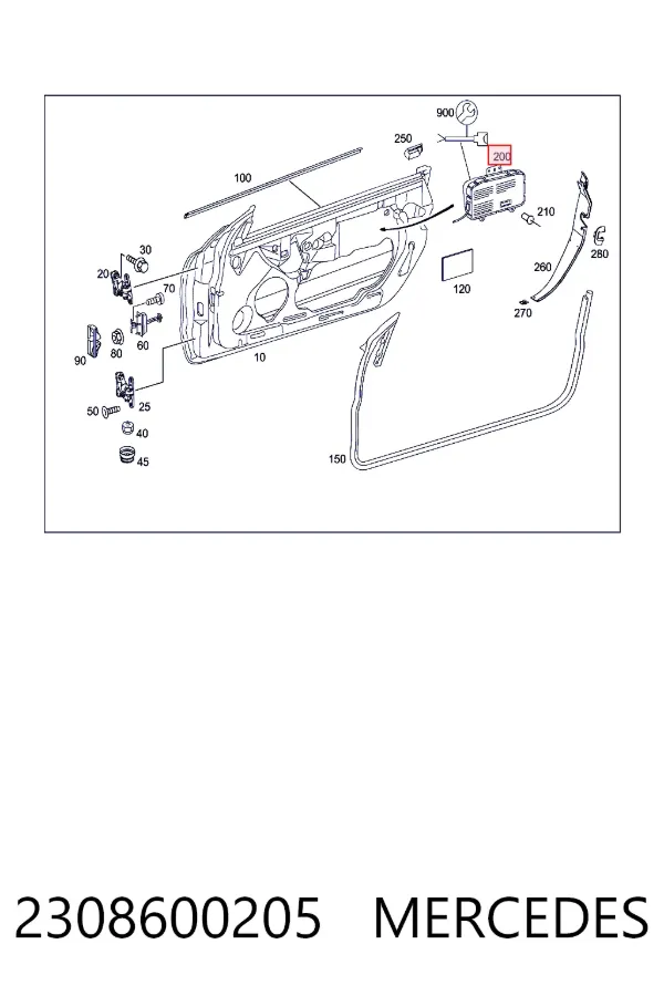 Подушка безпеки, передній, правих дверей AIRBAG Mercedes A2308600205 ціна, від 46.98 USD