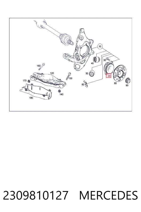 A2309810127 Mercedes Підшипник ступиці задньої
