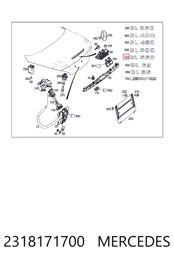 Емблема на кришку багажника, фірм.значок Mercedes A2318171700 ціна, від 114.65 USD