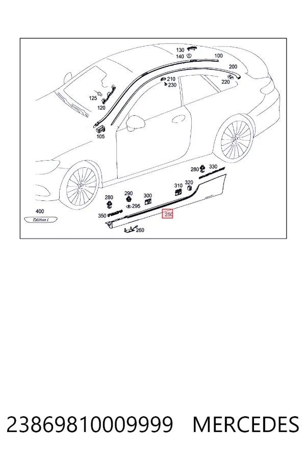  Mercedes A2386981000 ціна, від 125.43 USD