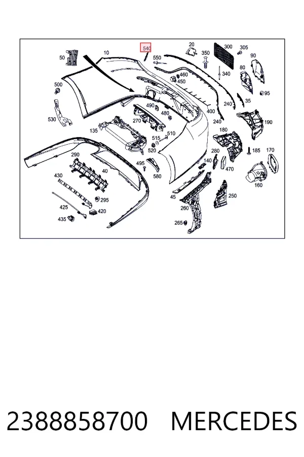  Mercedes A2388858700 ціна, від 50.45 USD