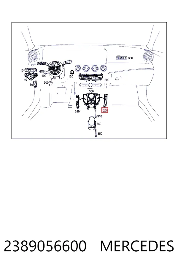 A2389056600 Mercedes Блок кнопок центральної консолі