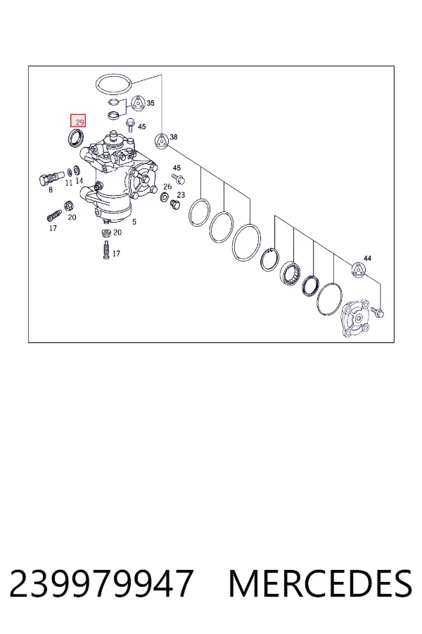 Сальник рульового механізму, ремкомплект Mercedes A0239979947 ціна, від 13.87 USD