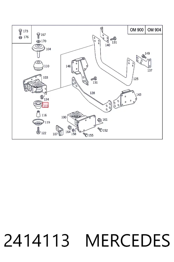 A0002414113 Mercedes Подушка (опора) двигуна нижня (сайлентблок)