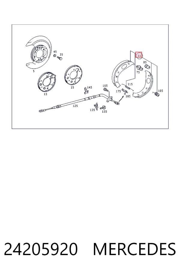 Колодки ручника A0024205920 Mercedes