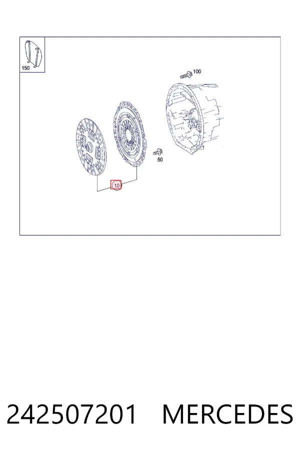Комплект зчеплення (3 частини) Mercedes A0242507201 ціна, від 321.20 USD