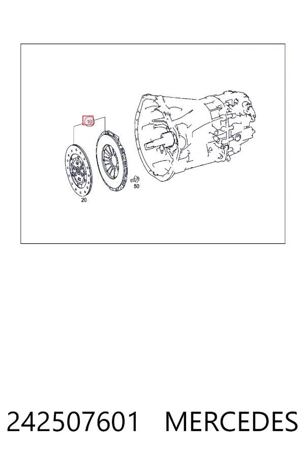 Комплект зчеплення  Mercedes A0242507601