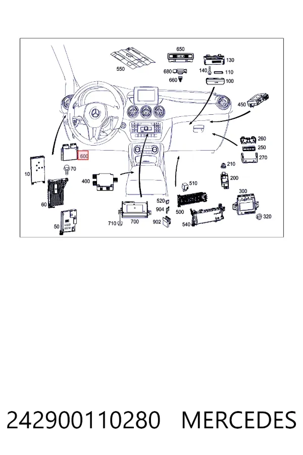  Mercedes A2429001102 ціна, від 73.29 USD