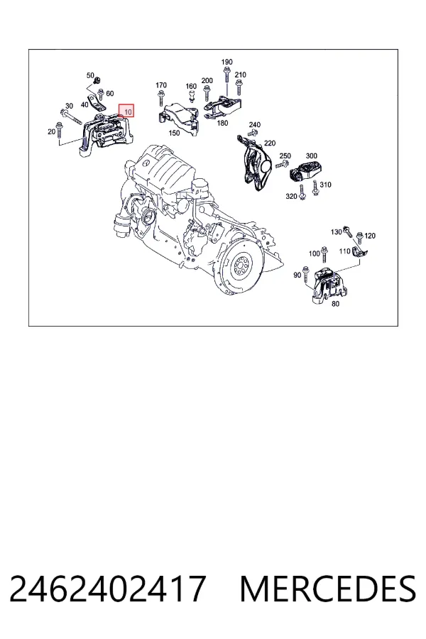 Купити A2462402417 Mercedes Подушка (опора) двигуна, права