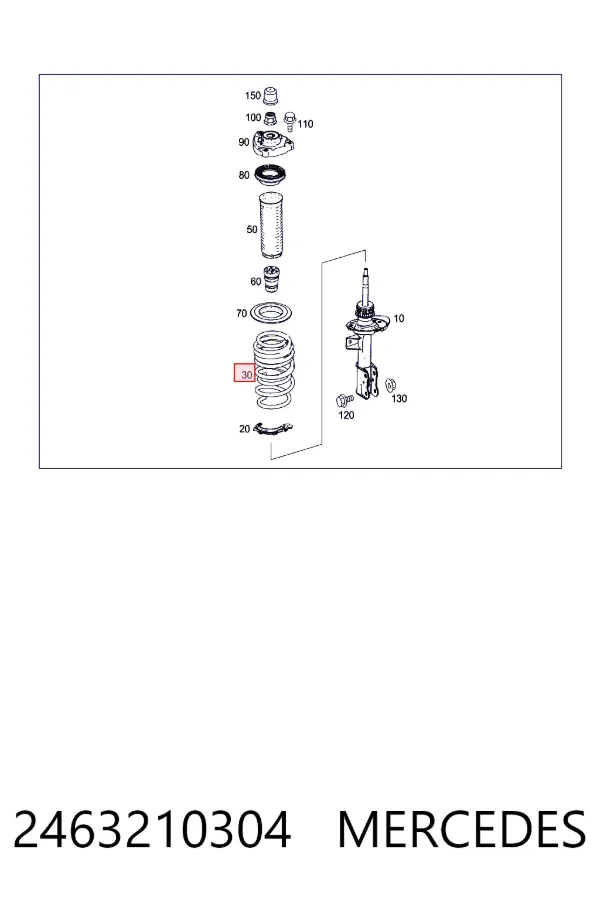 Пружина передня Mercedes A2463210304 ціна, від 53.71 USD