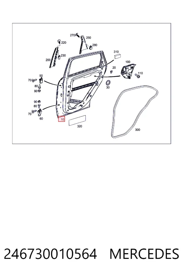 Двері задні Mercedes A2467300105 ціна, від 222.72 USD