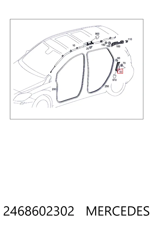 A2468602302 Mercedes Подушка безпеки (AIRBAG) дверей задніх лівих