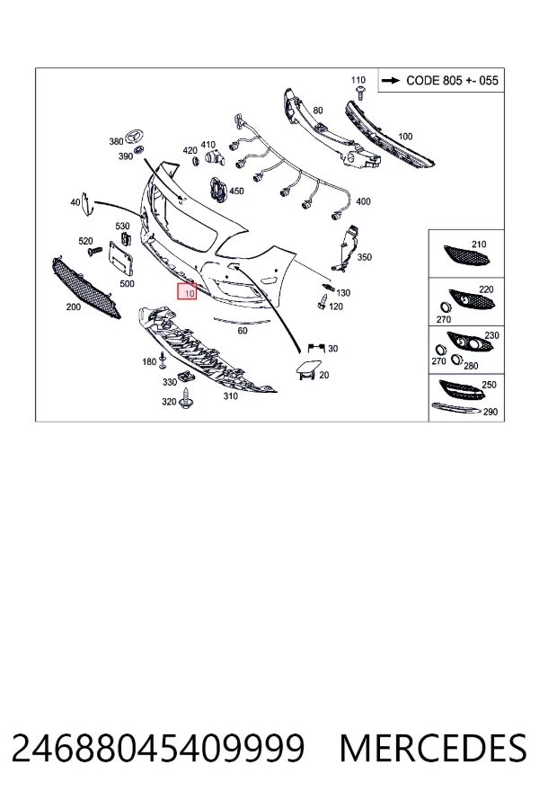 Бампер передній Mercedes A2468804540