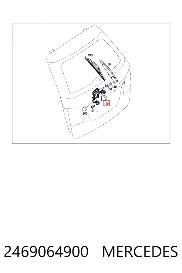 Задній механізм склоочисника Mercedes A2469064900
