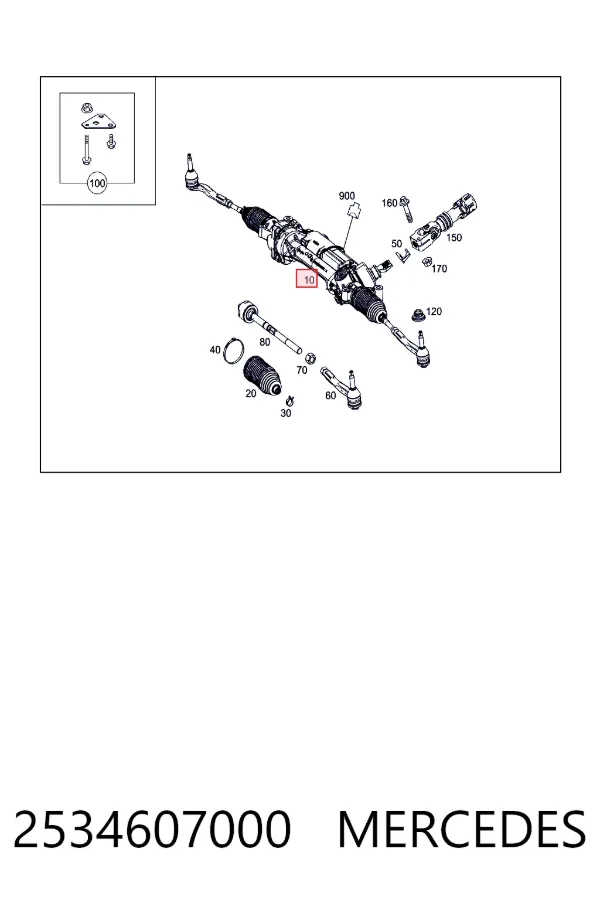 Рульова рейка A2534607000 Mercedes