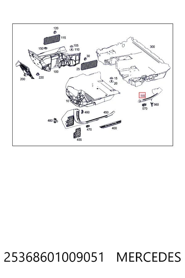  Mercedes A2536860100 ціна, від 10.13 USD