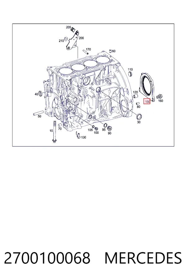 Купити A2700100068 Mercedes Сальник колінвала задній