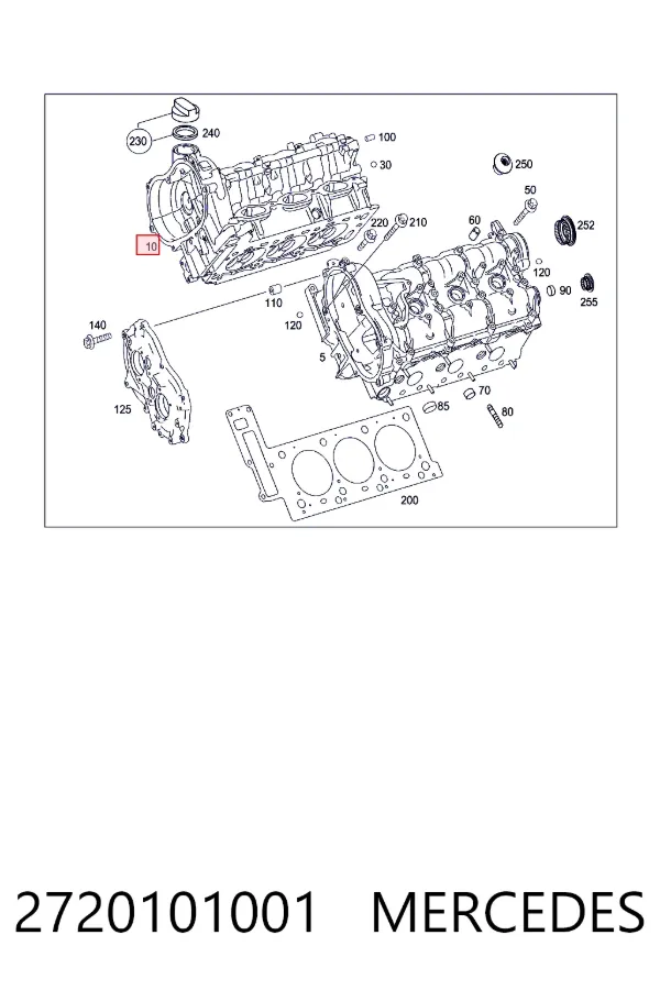 Головка двигуна Mercedes A2720101001 ціна, від 253.39 USD