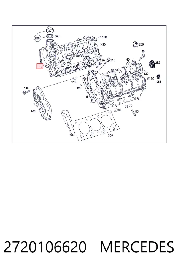 Головка двигуна Mercedes A2720106620 ціна, від 3576.48 USD
