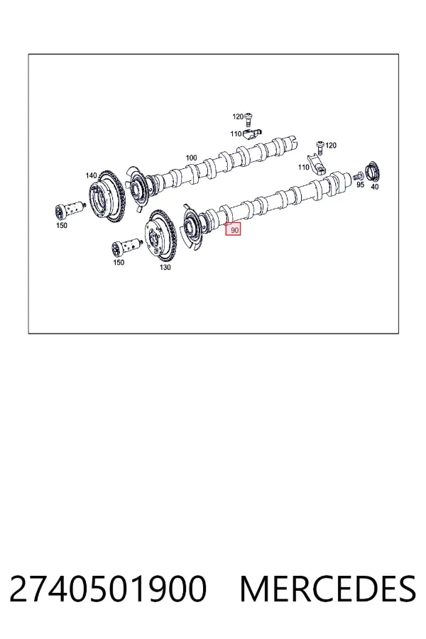 Купити A2740501900 Mercedes Розподільний вал впускний