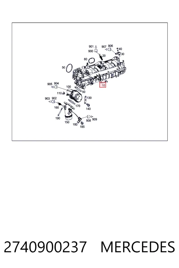 Колектор впускний Mercedes A2740900237 ціна, від 49.66 USD