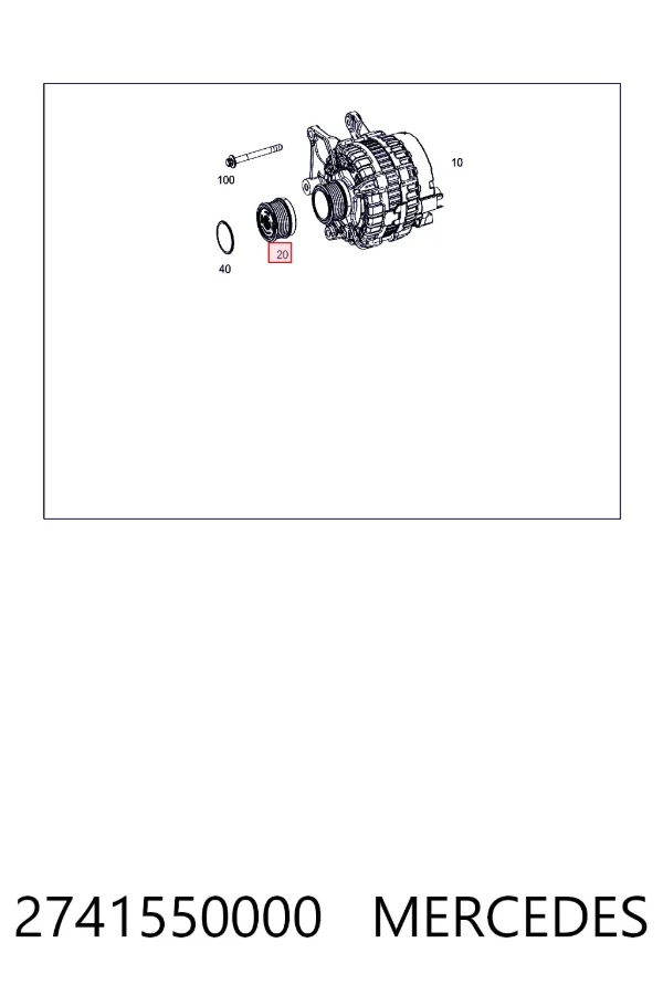 Купити A2741550000 Mercedes Шків генератора